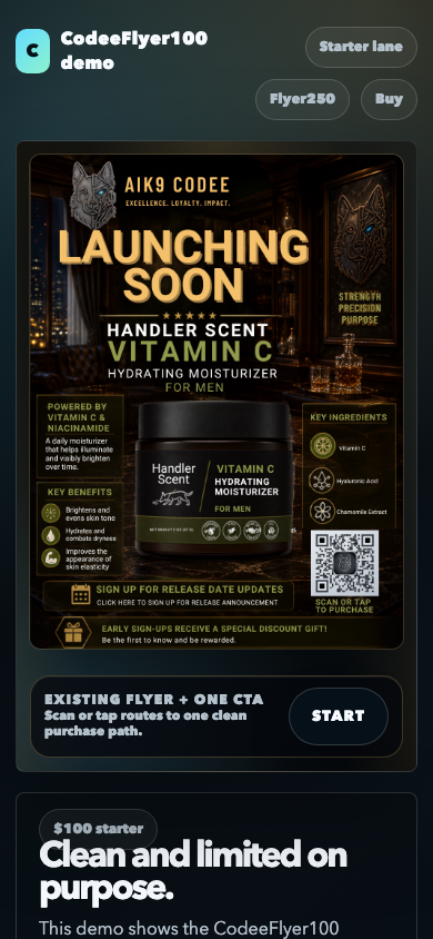 AI K9 handler scent flyer example