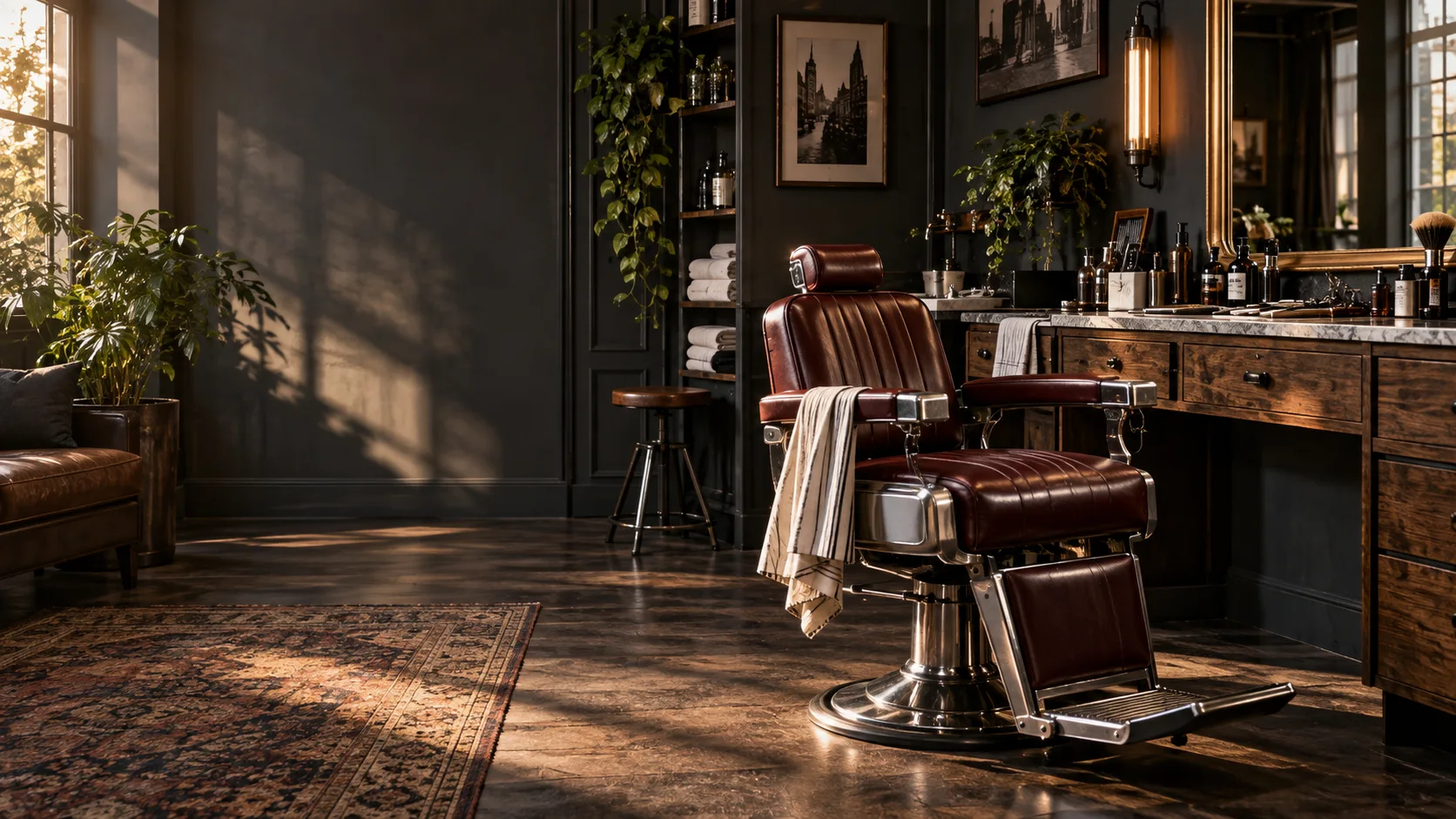 Illustrative barber setting