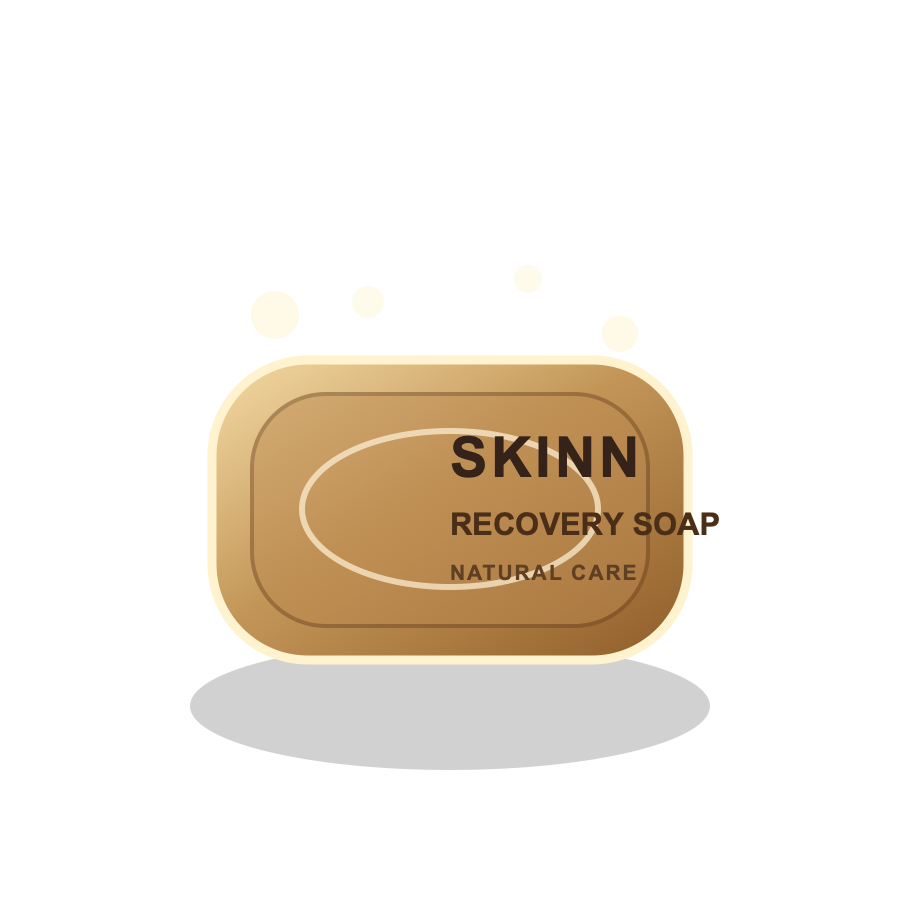 Upcoming SKINN recovery soap product cutout